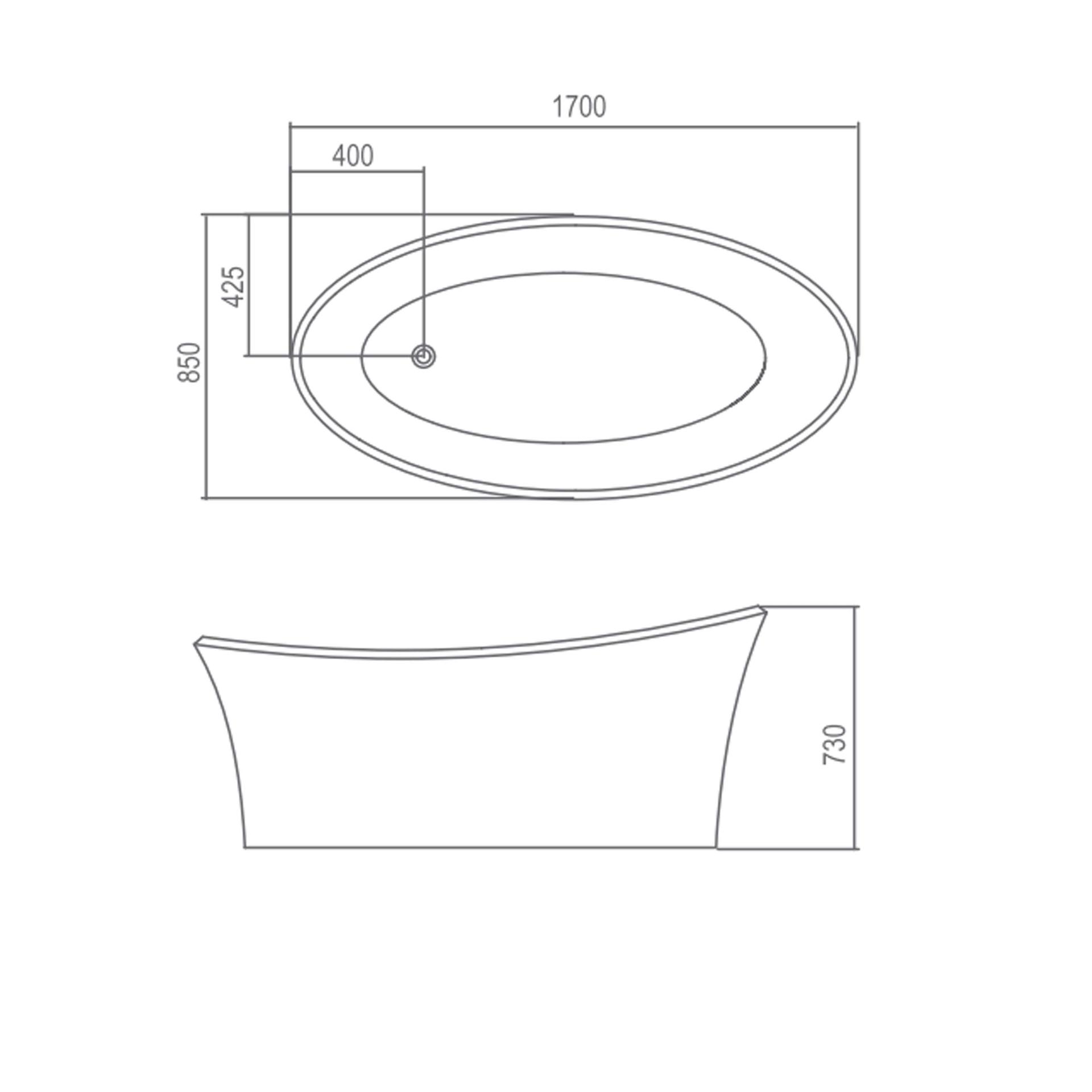 Ceric  Freestanding Soaking Acrylic Bathtub image 2