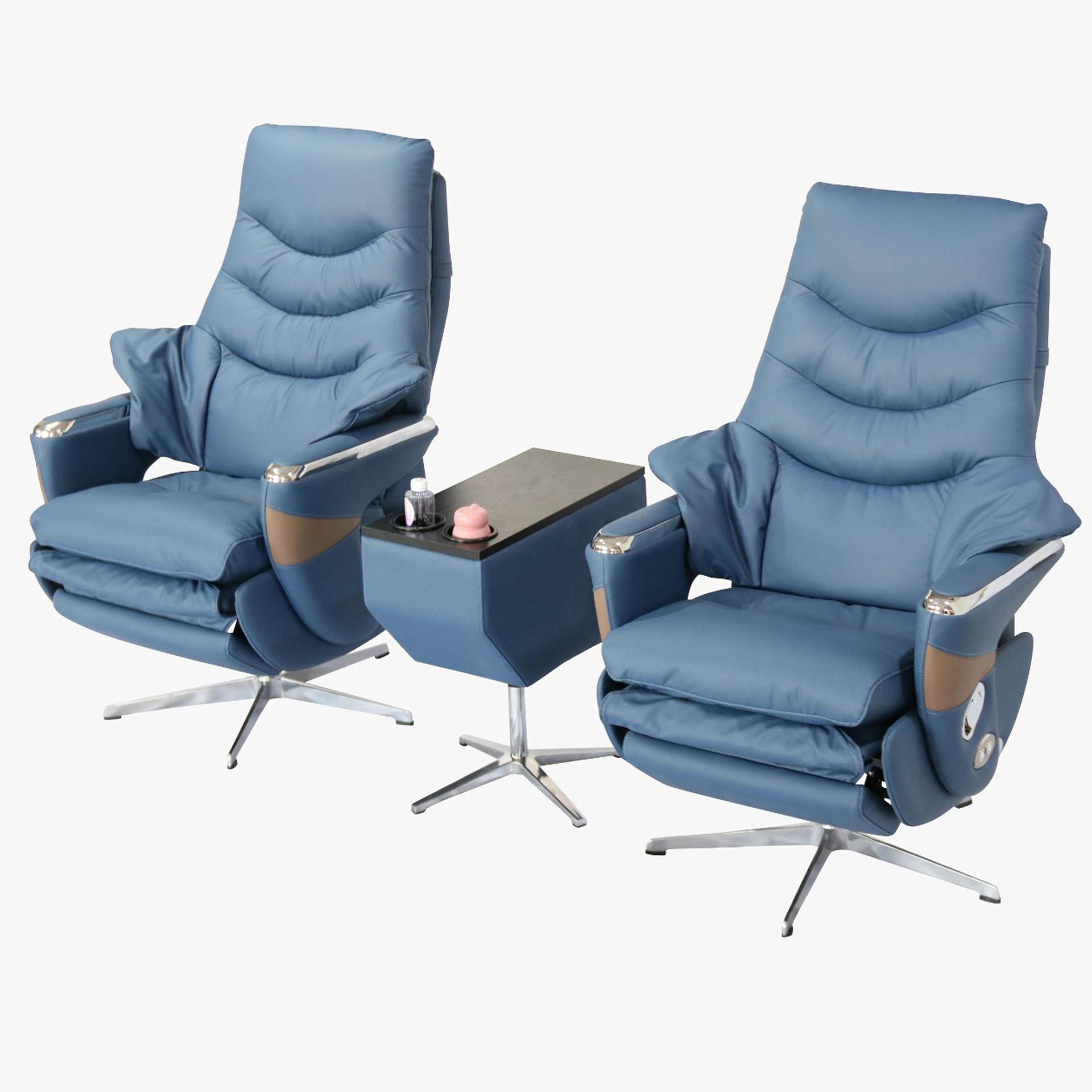 Recliner chair with inbuilt massage function 2 Seater with centre/side table