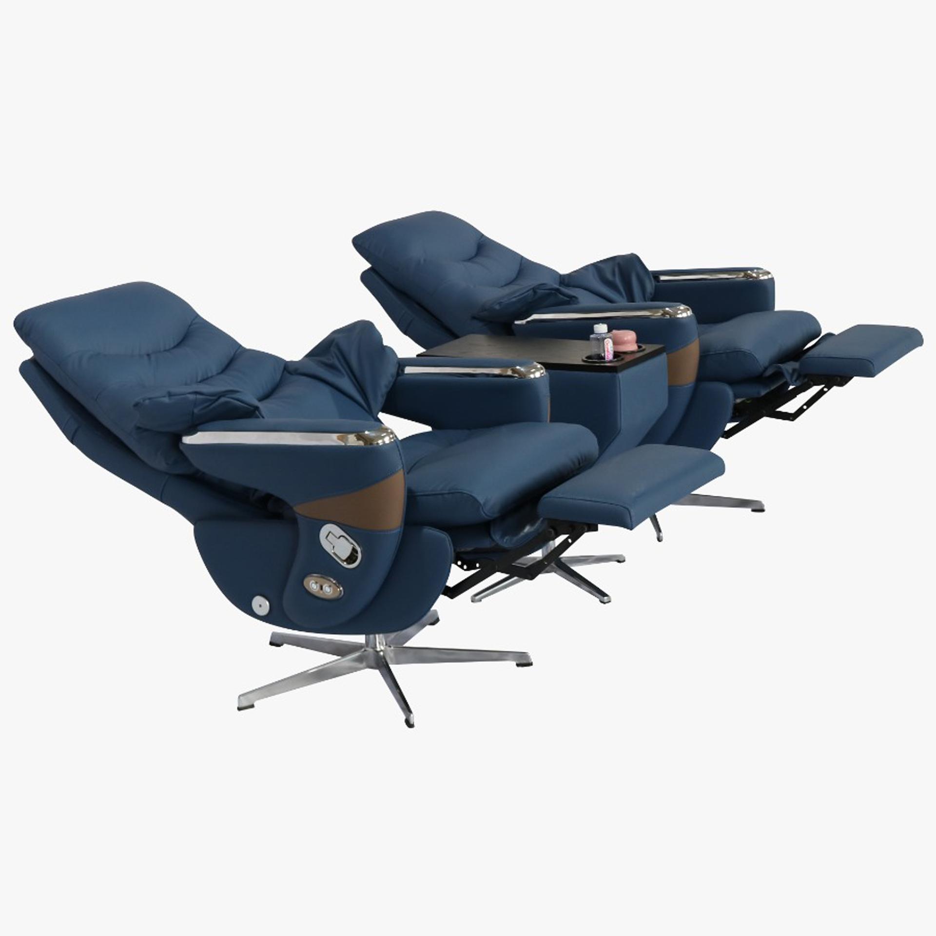 Recliner chair with inbuilt massage function 2 Seater with centre/side table image 4