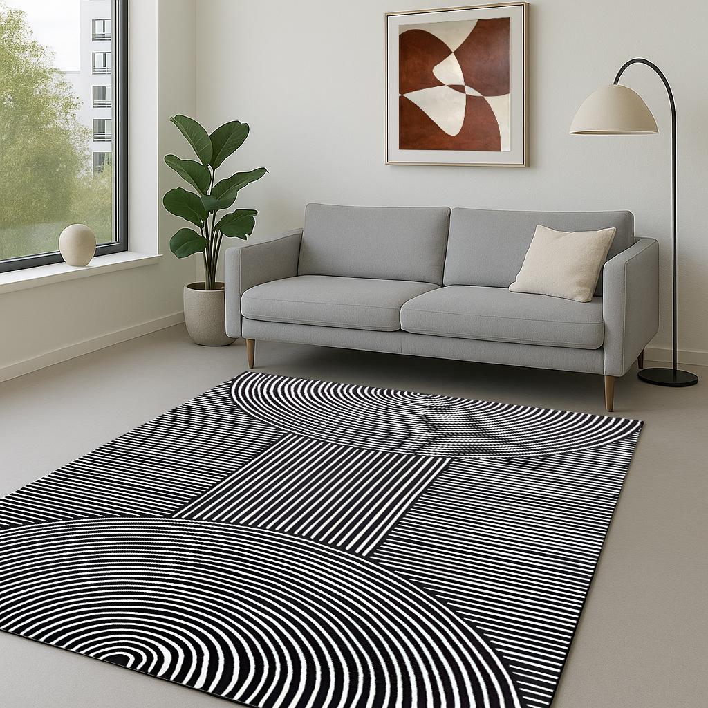 Black & White Abstract Area Rug