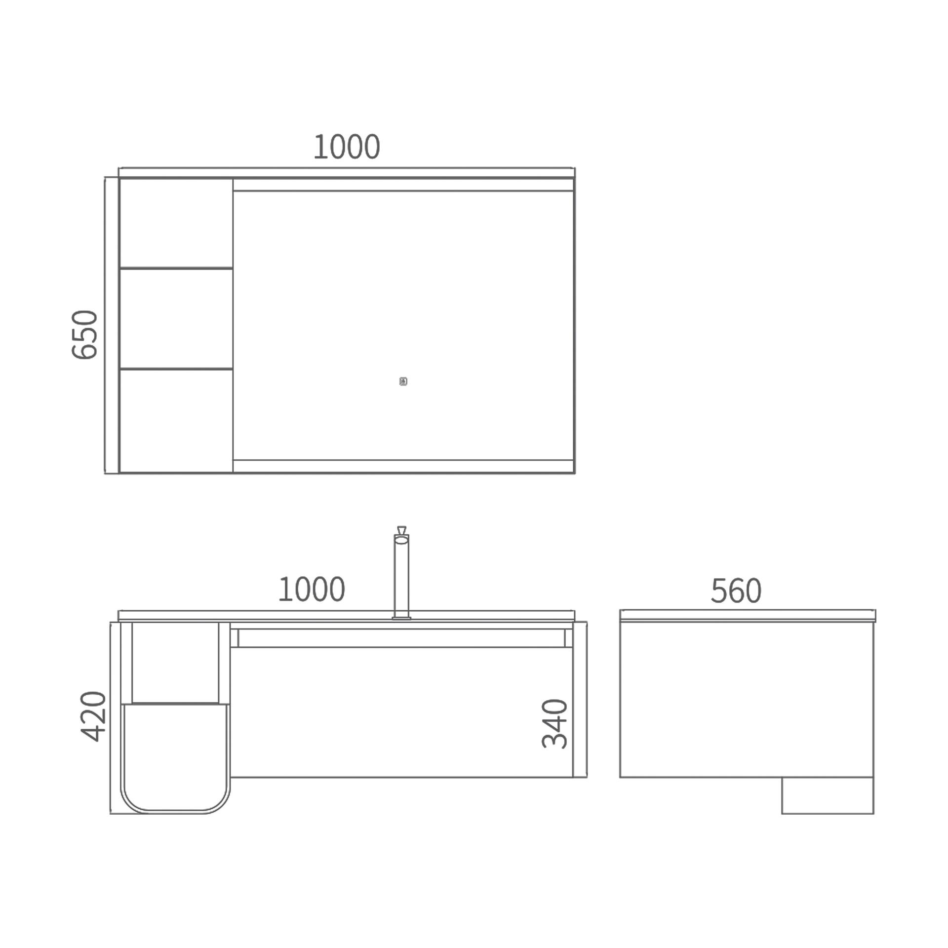 Modern Langdeng LD-3827 Bathroom Vanity Set 1000*560 image 2