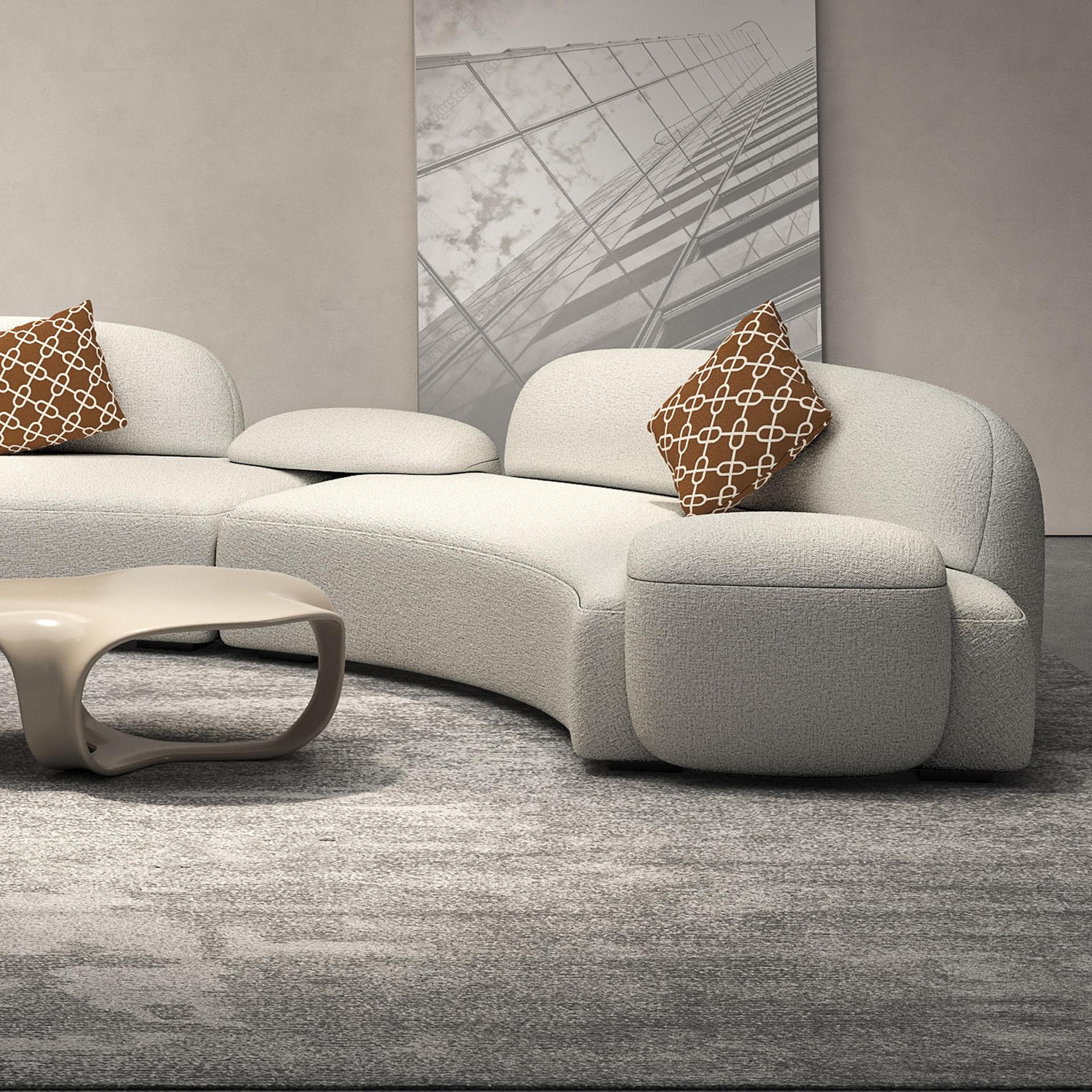 Lambskin Fabric Sofa Modular image 3