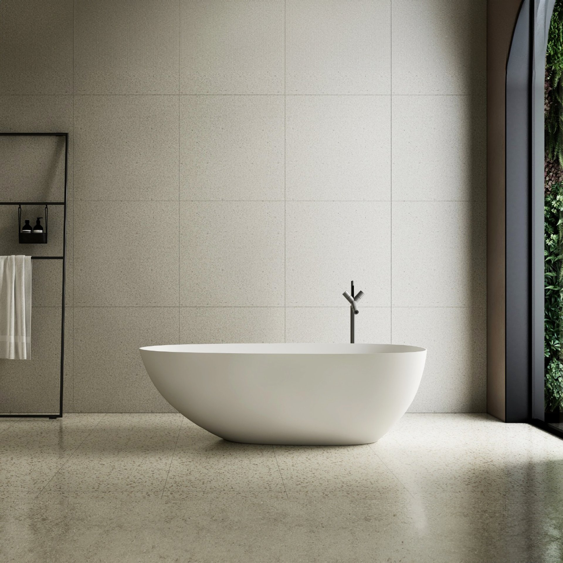 Striped Freestanding Soaking Bathtub