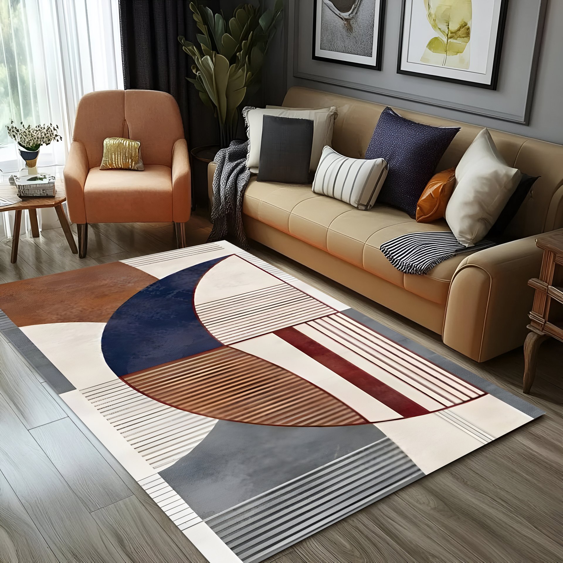 Modern Style Geometry Area Rug