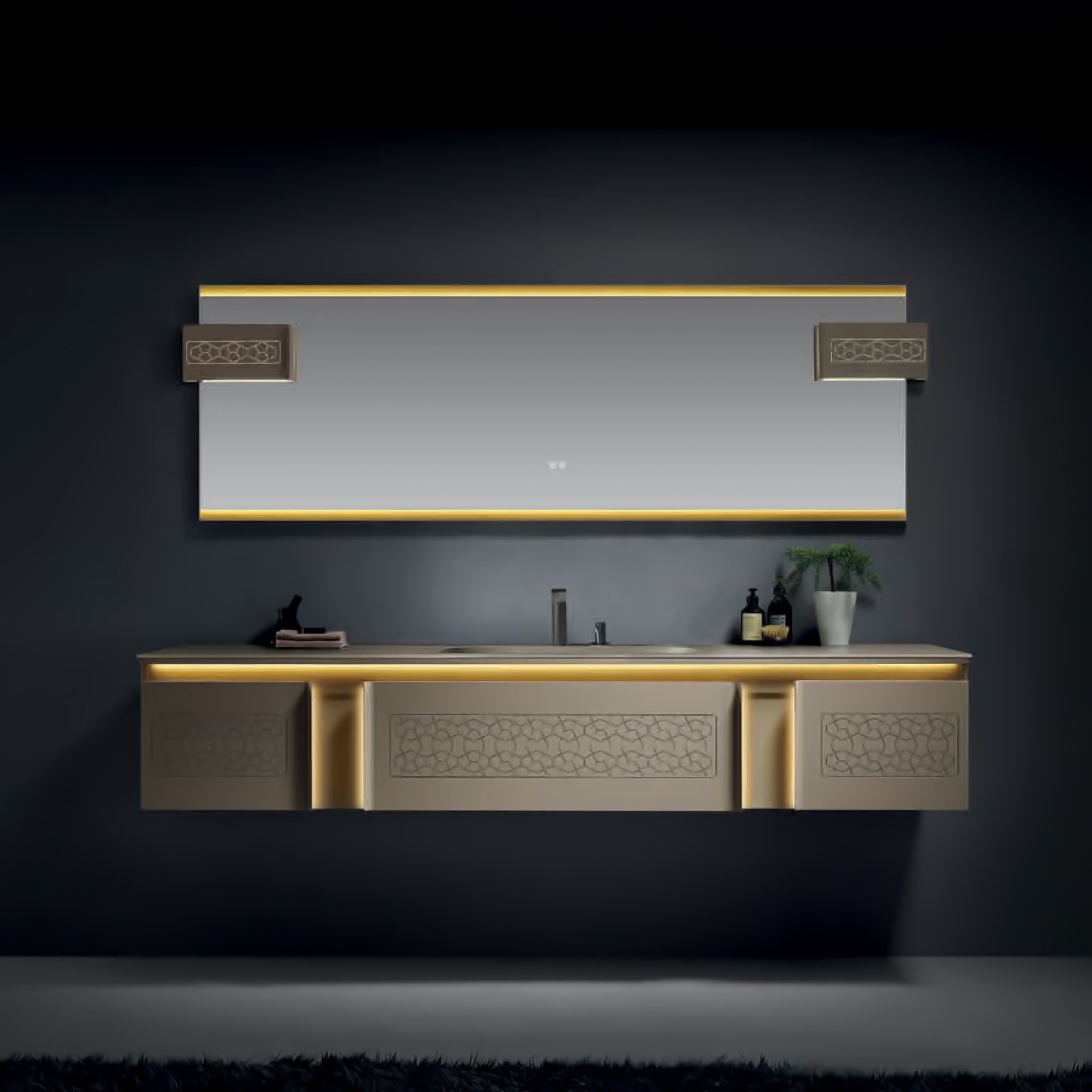 Minimalist Langdeng LD-3815 Bathroom Vanity Set 2000*560