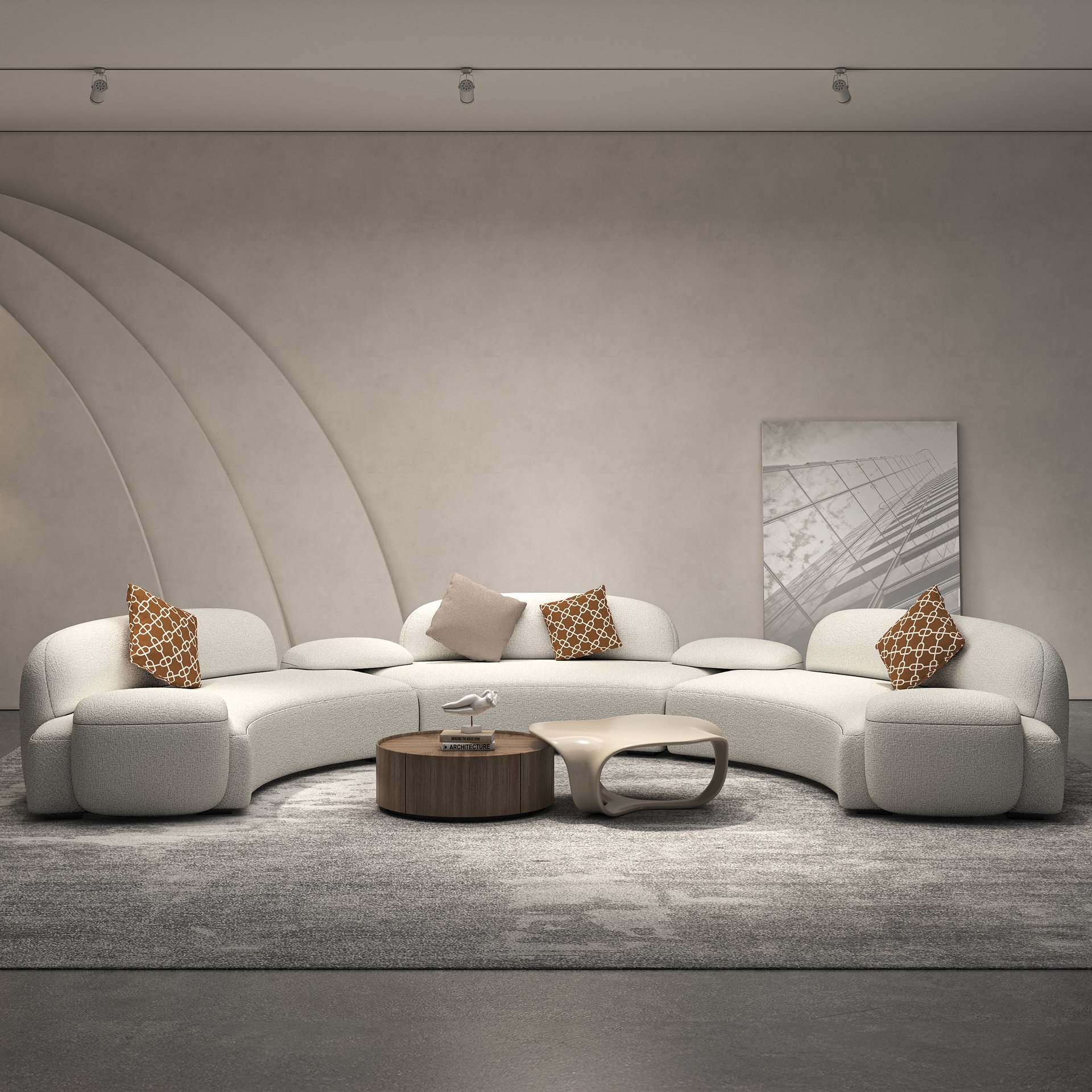 Lambskin Fabric Sofa Modular