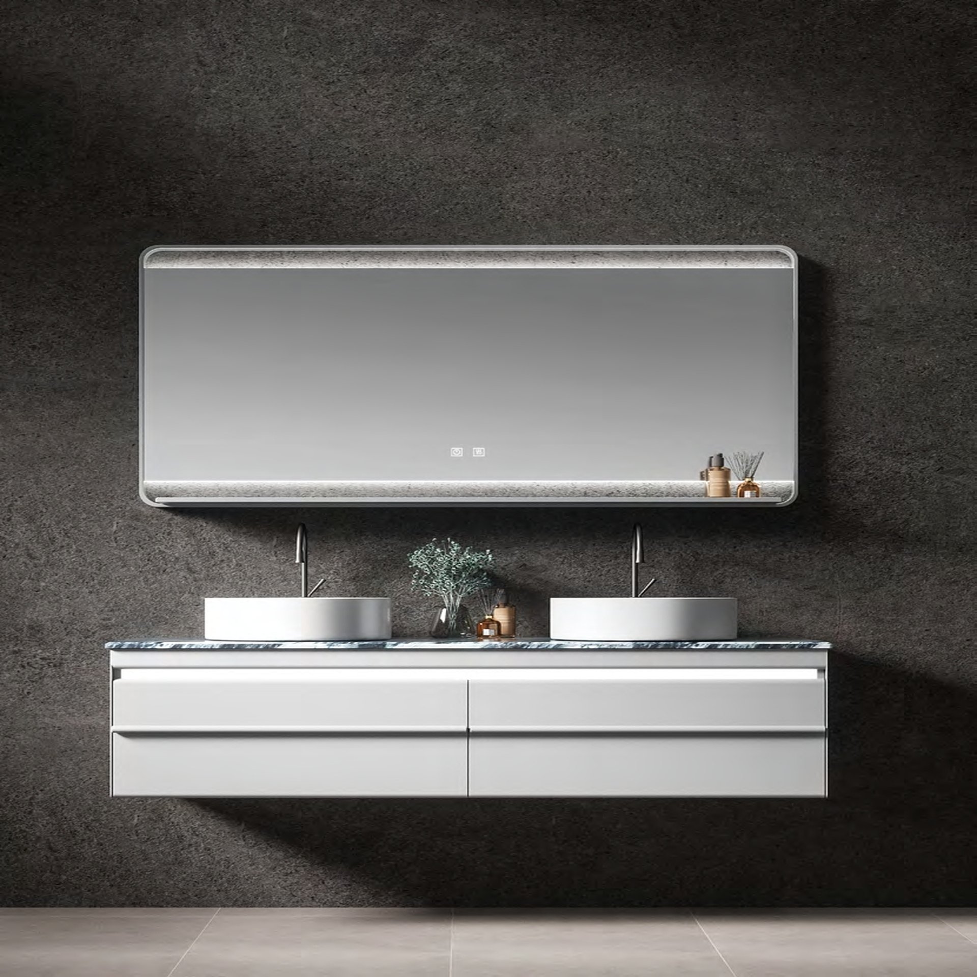 Bathroom Cabinet - MARS Series - Blue Gray